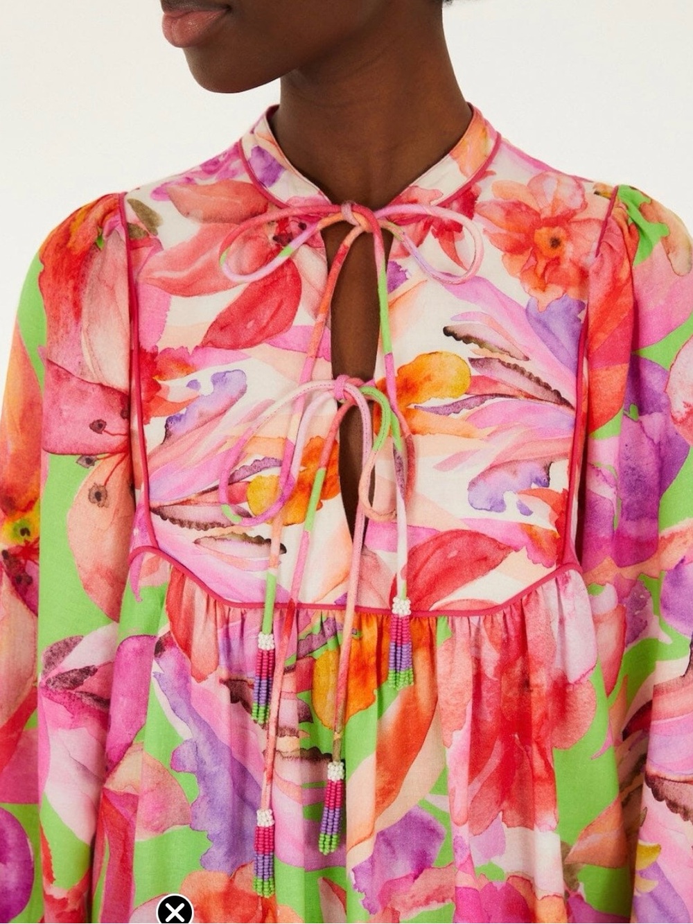 FARM Rio Multicolor Artsy Flora Mini Dress, Women’s Medium